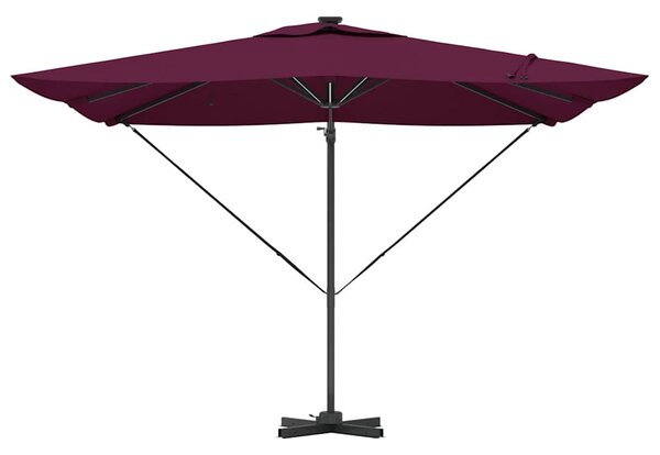 Suncobran S LED lampica Bordeaux Crvena 286 x 284 x 270 cm - Crvena / 286 x 284 x 270 cm