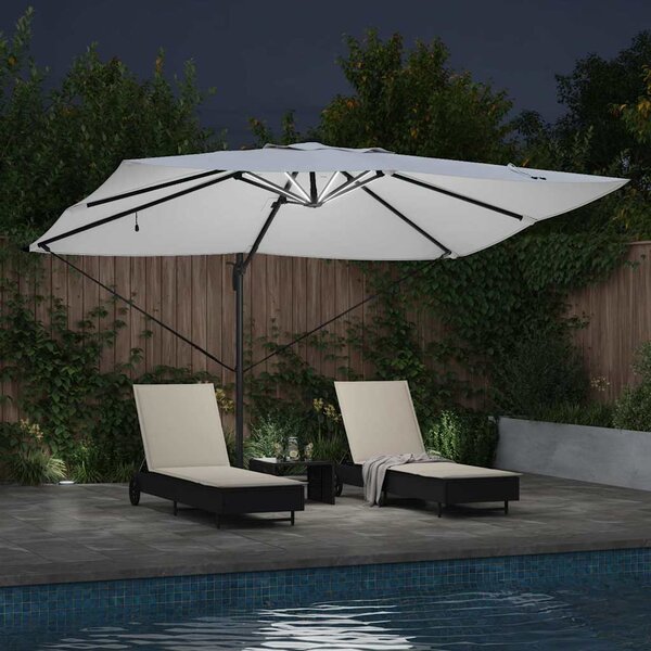 Suncobran Pijesak 352 x 251 x 265 cm Poliester i aluminij - Smeđa / 352 x 251 x 265 cm
