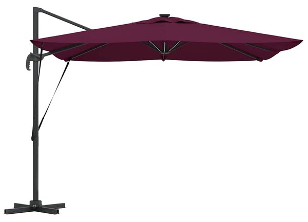 Suncobran S LED lampica Bordeaux Crvena 286 x 284 x 270 cm - Crvena / 286 x 284 x 270 cm