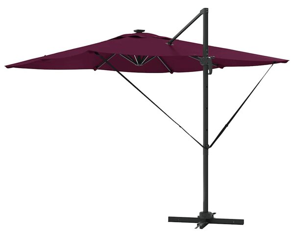 Suncobran S LED lampica Bordeaux Crvena 286 x 284 x 270 cm - Crvena / 286 x 284 x 270 cm