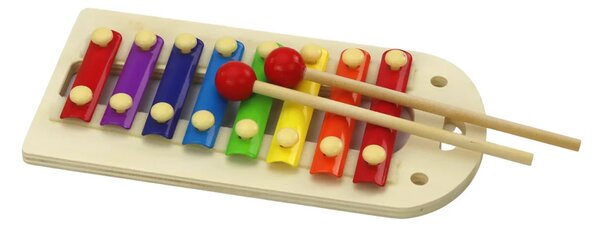 Drveni čekić za činele s dinosaurom 2u1, crveni