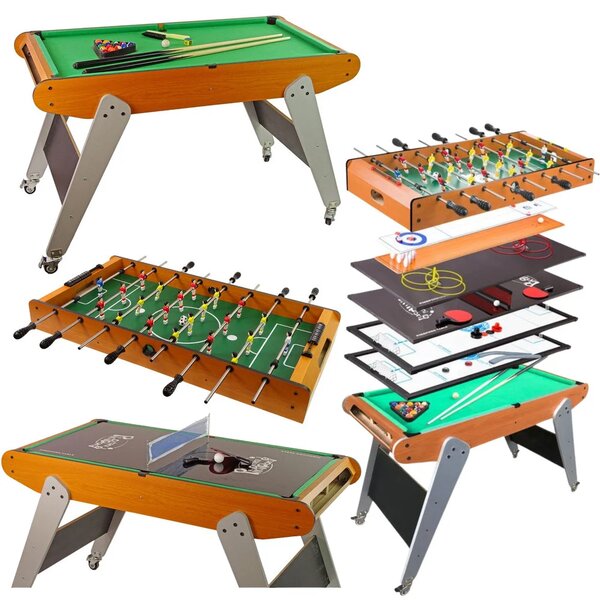 Mobilni stol za igru ​​8 u 1 za stolni nogomet, bilijar, kuglanje, hokej, stolni tenis, curling