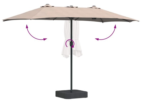 Vrtni suncobran Sivo-smeđa 385 x 209 x 244 cm Poliester - Smeđesiva / 385 x 209 x 244 cm