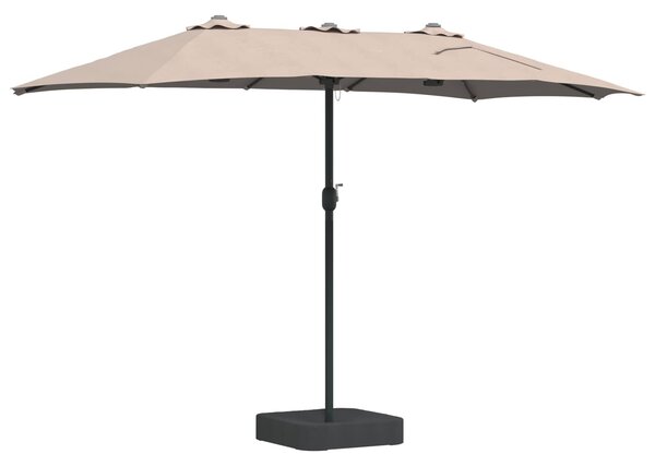 Vrtni suncobran Sivo-smeđa 385 x 209 x 244 cm Poliester - Smeđesiva / 385 x 209 x 244 cm