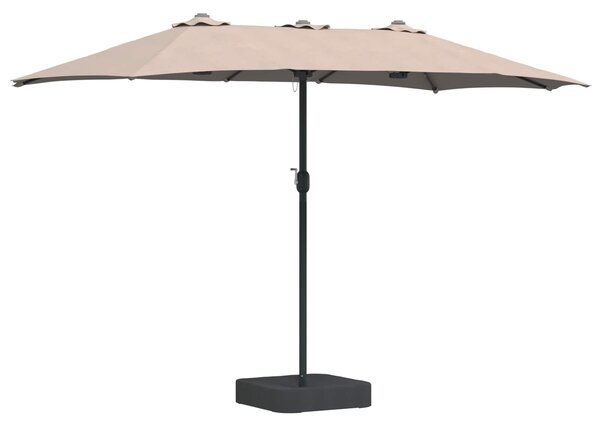 Vrtni suncobran Sivo-smeđa 385 x 209 x 244 cm Poliester - Smeđesiva / 385 x 209 x 244 cm