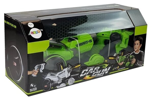 Automobil za bacanje oružja 2 u 1 s pjenastim diskovima na daljinsko upravljanje, zeleni