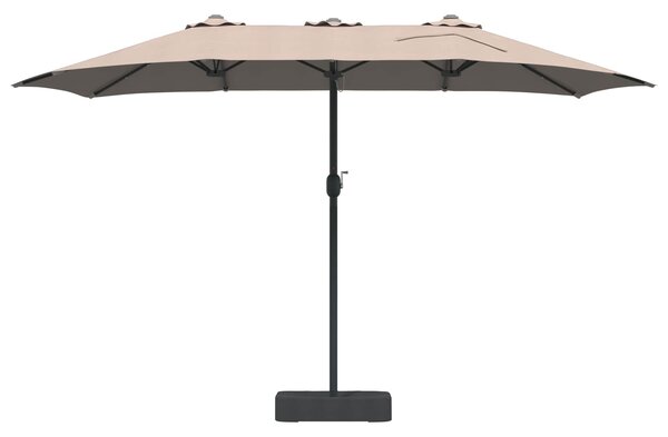 Vrtni suncobran Sivo-smeđa 385 x 209 x 244 cm Poliester - Smeđesiva / 385 x 209 x 244 cm