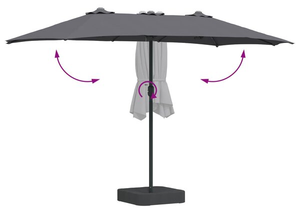 Vrtni suncobran Antracit 385 x 209 x 244 cm Poliester - Antracit / 385 x 209 x 244 cm