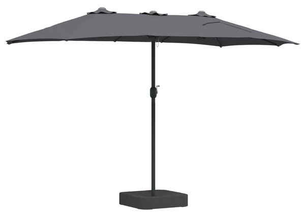 Vrtni suncobran Antracit 385 x 209 x 244 cm Poliester - Antracit / 385 x 209 x 244 cm