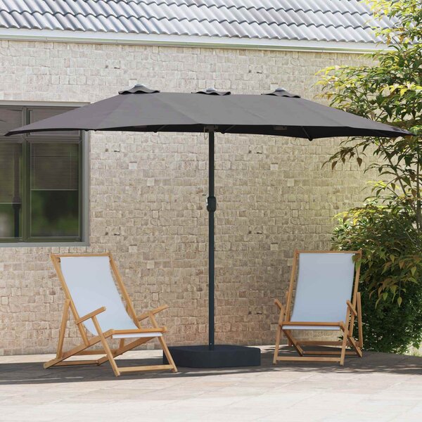 Vrtni suncobran Antracit 385 x 209 x 244 cm Poliester - Antracit / 385 x 209 x 244 cm