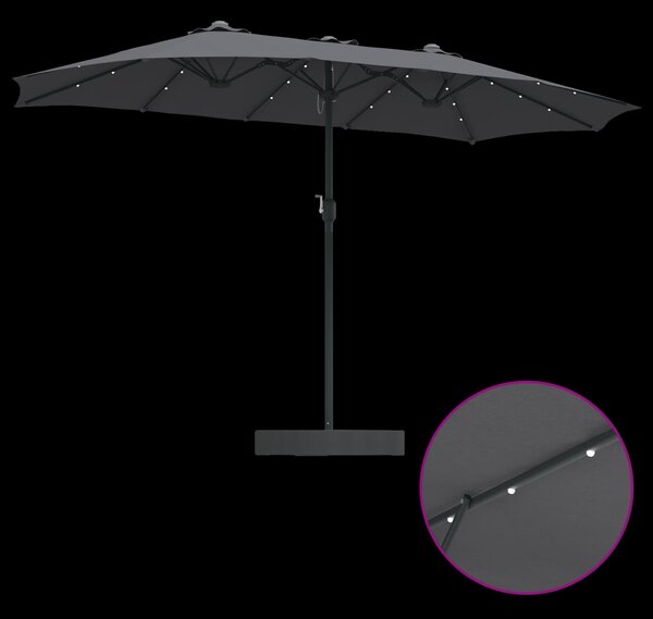 Vrtni suncobran Antracit 385 x 209 x 244 cm Poliester - Antracit / 385 x 209 x 244 cm