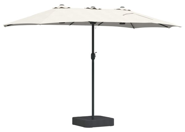 Vrtni suncobran Pijesak i antracit 385 x 209 x 244 cm Poliester - Bijela / 385 x 209 x 244 cm