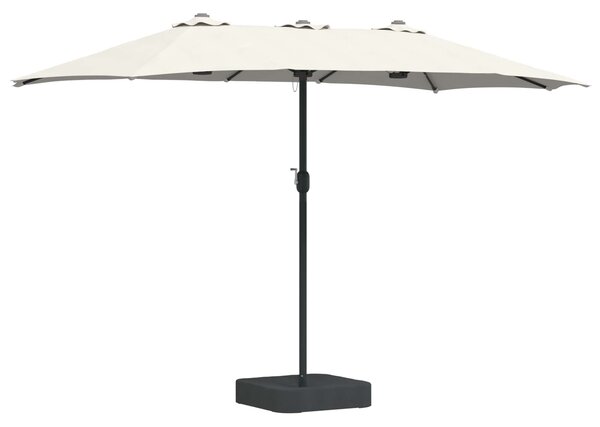 Vrtni suncobran Pijesak i antracit 385 x 209 x 244 cm Poliester - Bijela / 385 x 209 x 244 cm