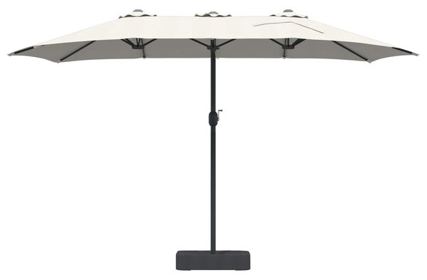 Vrtni suncobran Pijesak i antracit 385 x 209 x 244 cm Poliester - Bijela / 385 x 209 x 244 cm
