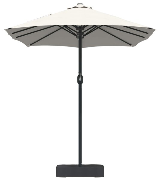 Vrtni suncobran Pijesak i antracit 385 x 209 x 244 cm Poliester - Bijela / 385 x 209 x 244 cm
