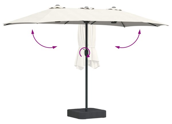 Vrtni suncobran Pijesak i antracit 385 x 209 x 244 cm Poliester - Bijela / 385 x 209 x 244 cm