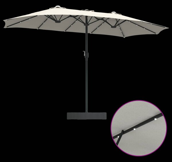 Vrtni suncobran Pijesak i antracit 385 x 209 x 244 cm Poliester - Bijela / 385 x 209 x 244 cm