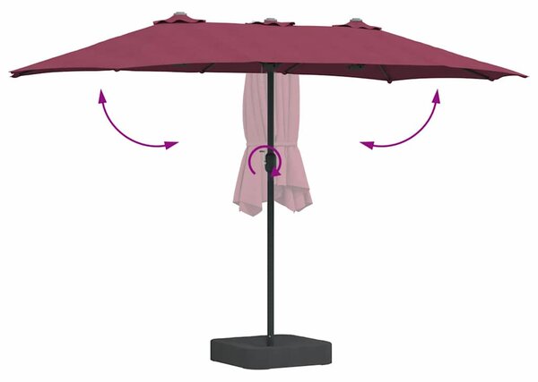 Vrtni suncobran Bordeaux Crvena 385 x 209 x 244 cm - Crvena / 385 x 209 x 244 cm