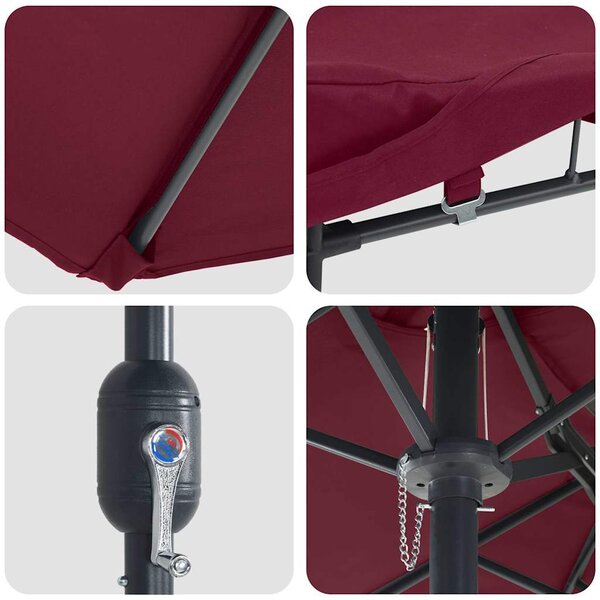 Vrtni suncobran Bordeaux Crvena 385 x 209 x 244 cm - Crvena / 385 x 209 x 244 cm