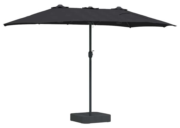 Vrtni suncobran Crna 385 x 209 x 244 cm Poliester i čelik - Crna / 385 x 209 x 244 cm