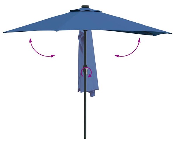 Vrtni suncobran Azurnoplava 294 x 150 x 224 cm - Plava / 294 x 150 x 224 cm