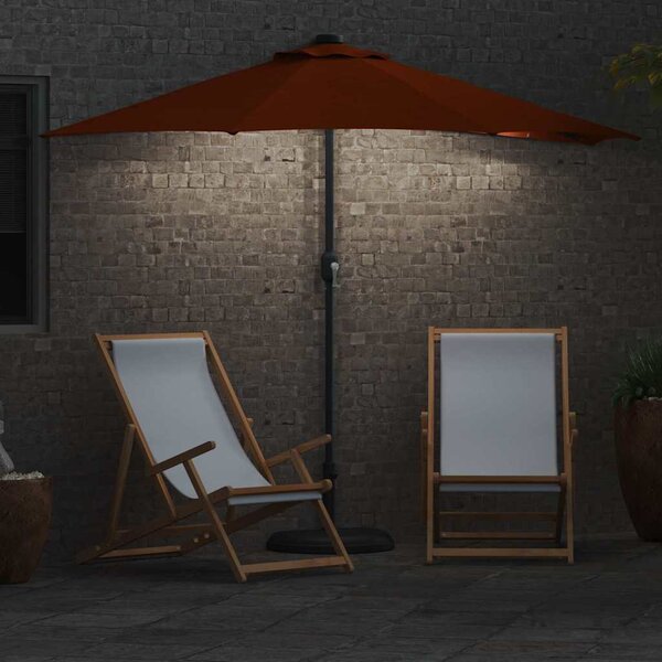 Vrtni suncobran Terakota 294 x 150 x 224 cm Poliester i čelik - Cinober / 294 x 150 x 224 cm