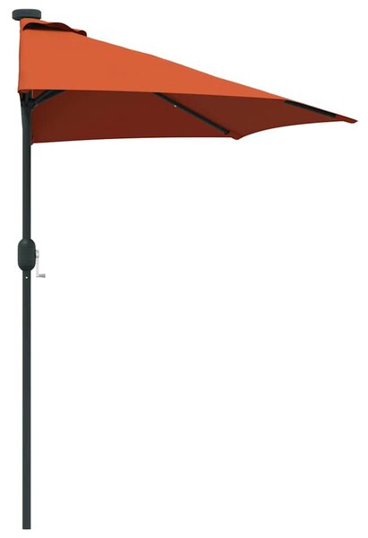 Vrtni suncobran Terakota 294 x 150 x 224 cm Poliester i čelik - Cinober / 294 x 150 x 224 cm