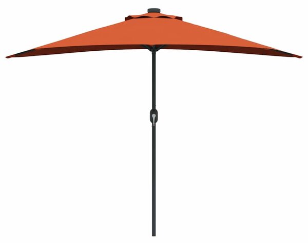 Vrtni suncobran Terakota 294 x 150 x 224 cm Poliester i čelik - Cinober / 294 x 150 x 224 cm