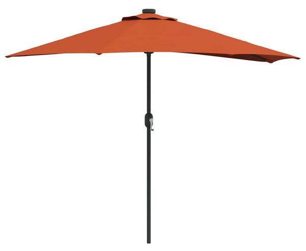 Vrtni suncobran Terakota 294 x 150 x 224 cm Poliester i čelik - Cinober / 294 x 150 x 224 cm