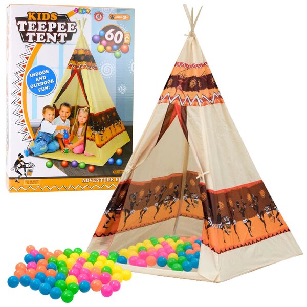 Podloga za indijski tipi šator za djecu + 60 lopti 155 cm