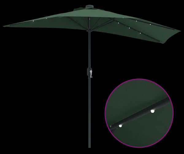 Vrtni suncobran Zelena 294 x 150 x 224 cm Poliester i čelik - Zelena / 294 x 150 x 224 cm