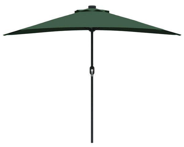 Vrtni suncobran Zelena 294 x 150 x 224 cm Poliester i čelik - Zelena / 294 x 150 x 224 cm