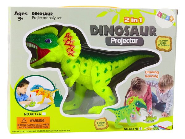 Dinozur projektor za crtanje i slikanje 18 slika 2-u-1 markeri