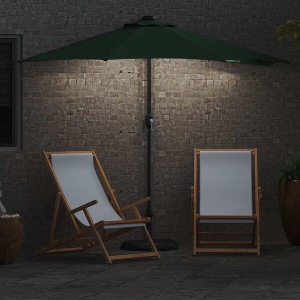 Vrtni suncobran Zelena 294 x 150 x 224 cm Poliester i čelik - Zelena / 294 x 150 x 224 cm