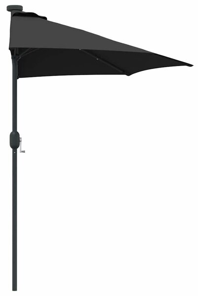 Vrtni suncobran Crna 294 x 150 x 223 cm Poliester i čelik - Crna / 294 x 150 x 223 cm