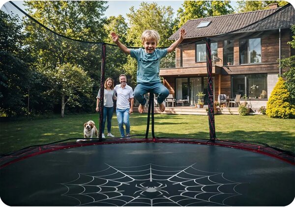 Vrtni trampolin Neo-Sport, Ø 465 cm (15 ft), vanjska mreža i ljestve, siva, var. NS-15Z241