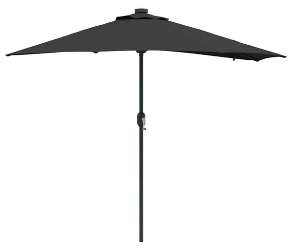 Vrtni suncobran Crna 294 x 150 x 223 cm Poliester i čelik - Crna / 294 x 150 x 223 cm