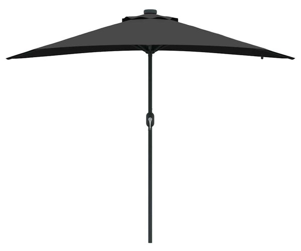 Vrtni suncobran Crna 294 x 150 x 223 cm Poliester i čelik - Crna / 294 x 150 x 223 cm