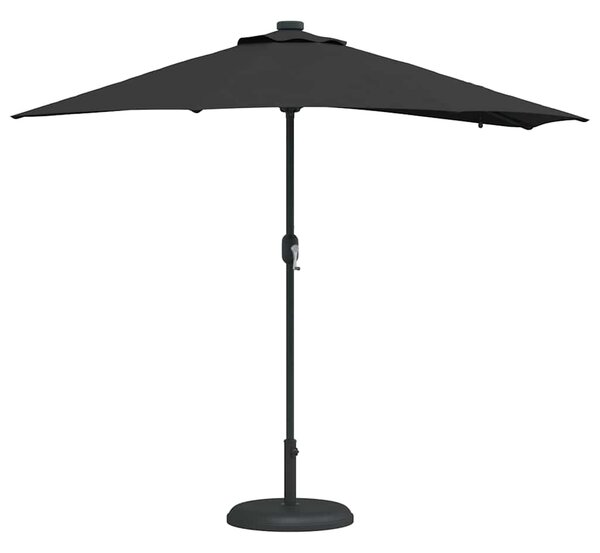 Vrtni suncobran Crna 294 x 150 x 223 cm Poliester i čelik - Crna / 294 x 150 x 223 cm