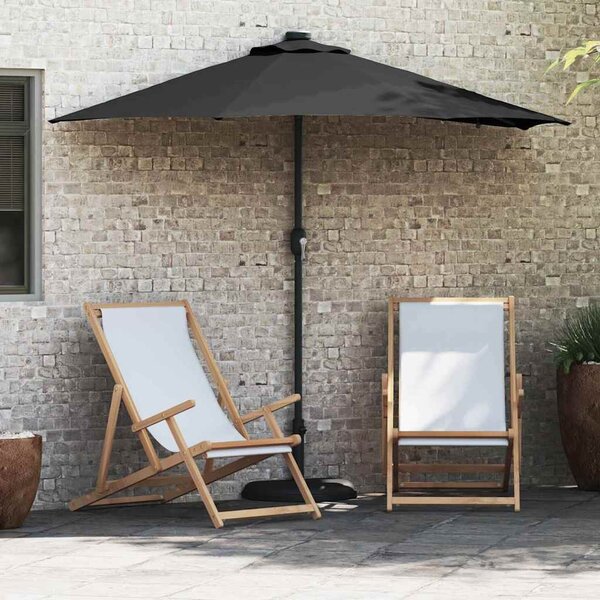 Vrtni suncobran Crna 294 x 150 x 223 cm Poliester i čelik - Crna / 294 x 150 x 223 cm