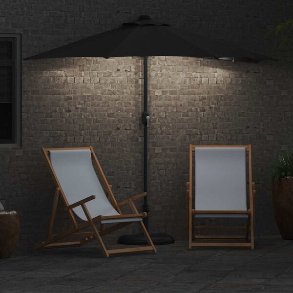 Vrtni suncobran Crna 294 x 150 x 223 cm Poliester i čelik - Crna / 294 x 150 x 223 cm