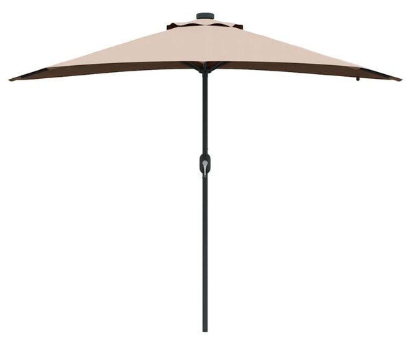 Vrtni suncobran Sivo-smeđa 294 x 150 x 223 cm Poliester i čelik - Smeđesiva / 294 x 150 x 223 cm