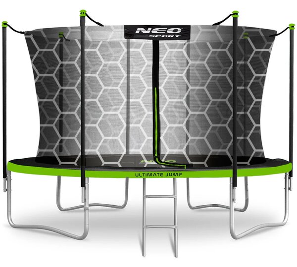 Vrtni trampolin Neo-Sport s unutarnjom mrežom i ljestvama, Ø 465 cm (15 stopa), siva, var. NS-15W231