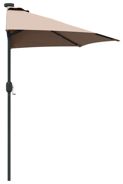 Vrtni suncobran Sivo-smeđa 294 x 150 x 223 cm Poliester i čelik - Smeđesiva / 294 x 150 x 223 cm
