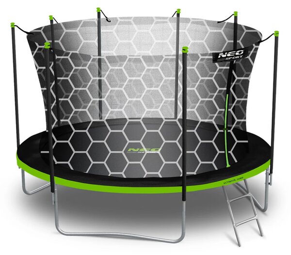 Vrtni trampolin Neo-Sport s unutarnjom mrežom i ljestvama, Ø 465 cm (15 stopa), siva, var. NS-15W231