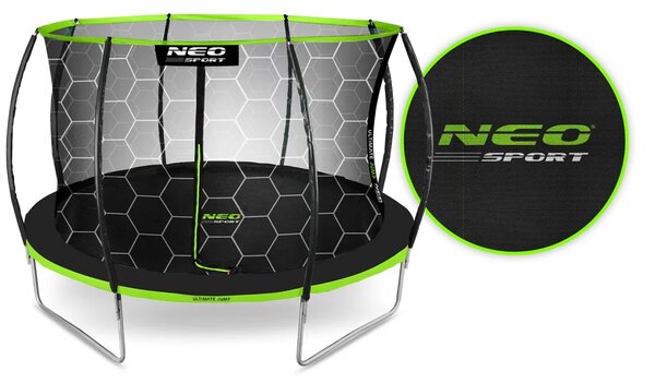 Profilirani vrtni trampolin Neo-Sport, Ø 435 cm (14 stopa), unutarnja mreža, siva, var. NS-14C221