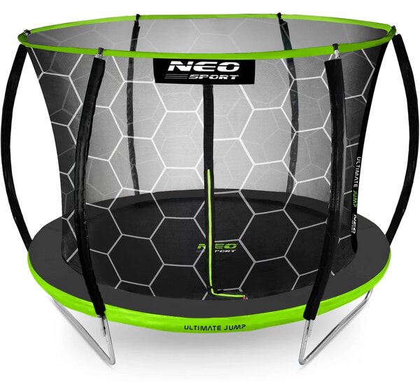 Profilirani vrtni trampolin Neo-Sport, Ø 435 cm (14 stopa), unutarnja mreža, siva, var. NS-14C221