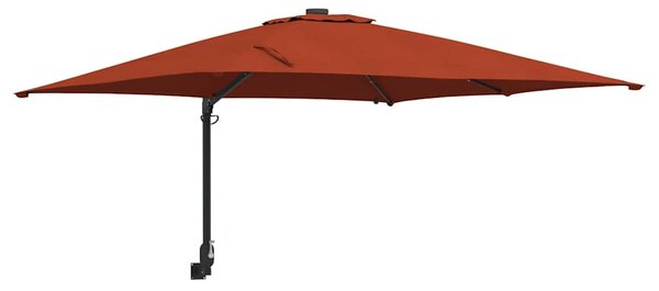 Vrtni suncobran S LED lampica Terakota 248,5 x 247,5 x 160 cm - Cinober / 248,5 x 247,5 x 160 cm