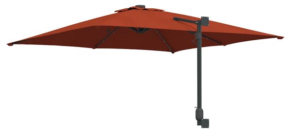 Vrtni suncobran S LED lampica Terakota 248,5 x 247,5 x 160 cm - Cinober / 248,5 x 247,5 x 160 cm