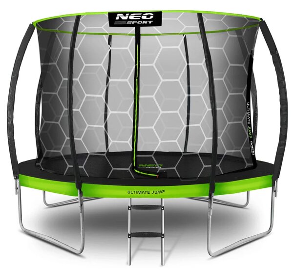 Profilirani vrtni trampolin Neo-Sport, Ø 435 cm (14 stopa), unutarnja mreža, siva, var. NS-14C221
